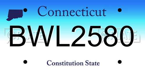 BWL2580 Connecticut License Plate
