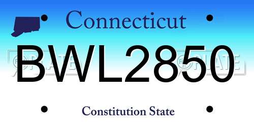 BWL2850 Connecticut License Plate