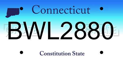 BWL2880 Connecticut License Plate