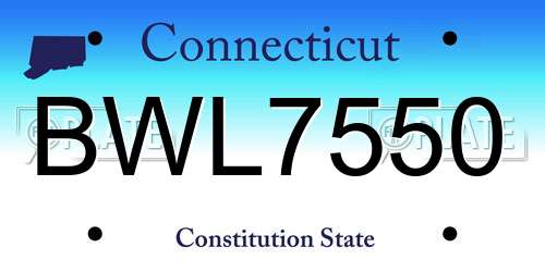 BWL7550 Connecticut License Plate