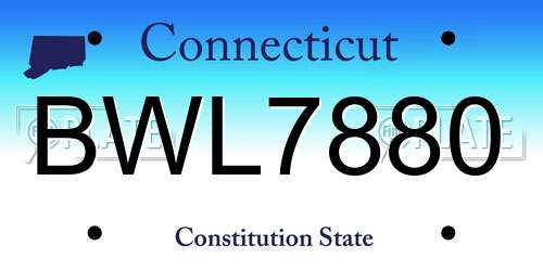 BWL7880 Connecticut License Plate