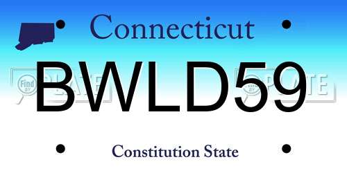 BWLD59 Connecticut License Plate