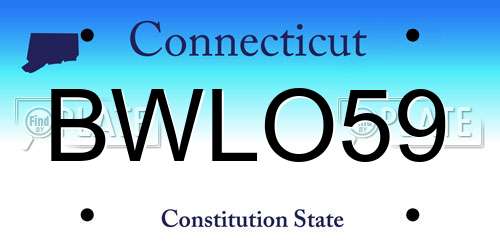 BWLO59 Connecticut License Plate