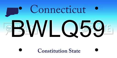BWLQ59 Connecticut License Plate
