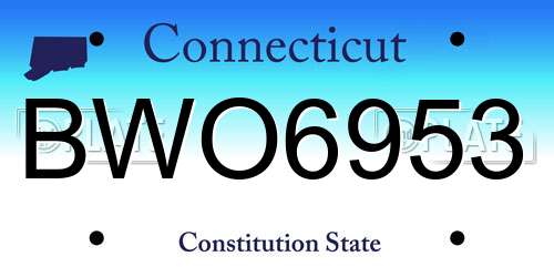 BWO6953 Connecticut License Plate