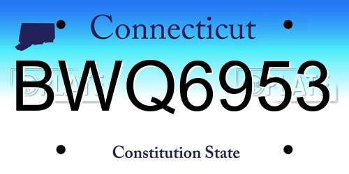 BWQ6953 Connecticut License Plate