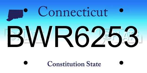 BWR6253 Connecticut License Plate