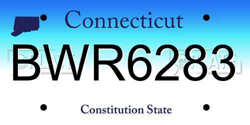 BWR6283 Connecticut License Plate