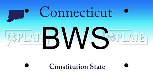 BWS Connecticut License Plate
