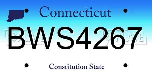 BWS4267 Connecticut License Plate