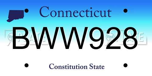 BWW928 Connecticut License Plate