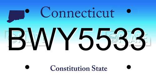 BWY5533 Connecticut License Plate