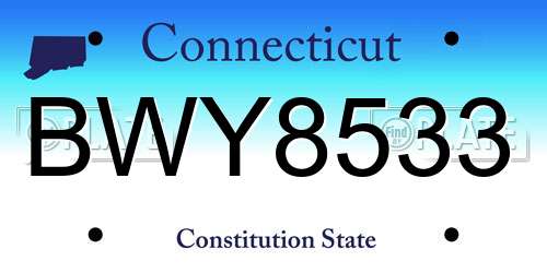 BWY8533 Connecticut License Plate