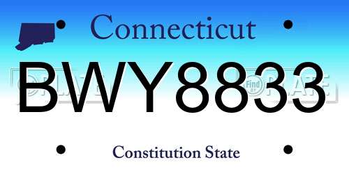 BWY8833 Connecticut License Plate
