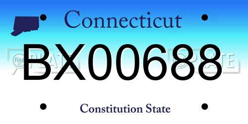 BX00688 Connecticut License Plate