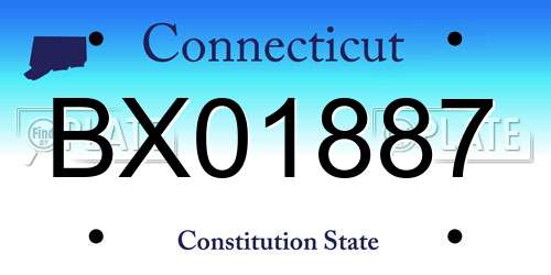 BX01887 Connecticut License Plate