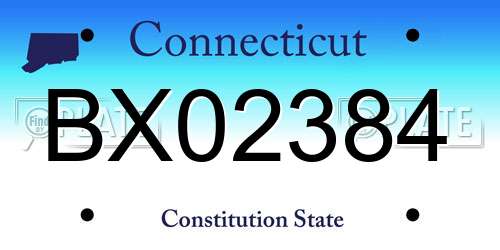 BX02384 Connecticut License Plate