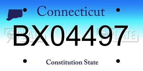 BX04497 Connecticut License Plate