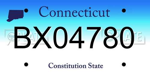 BX04780 Connecticut License Plate