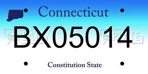 BX05014 Connecticut License Plate