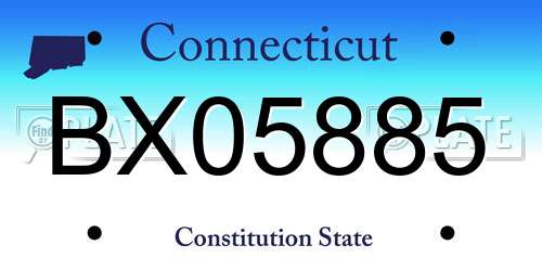 BX05885 Connecticut License Plate