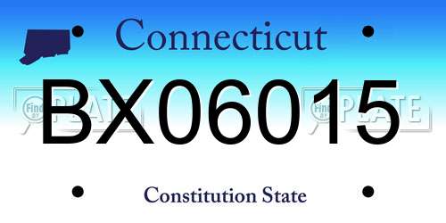 BX06015 Connecticut License Plate