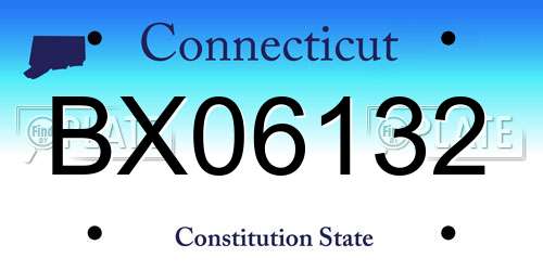 BX06132 Connecticut License Plate