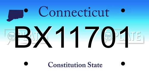 BX11701 Connecticut License Plate