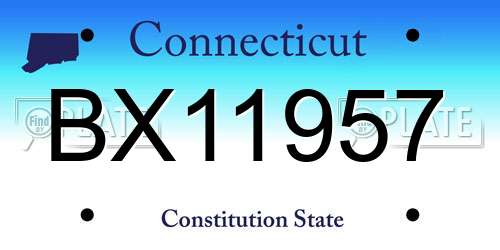 BX11957 Connecticut License Plate