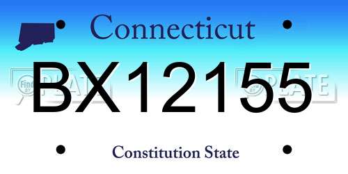 BX12155 Connecticut License Plate