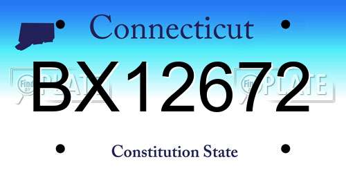 BX12672 Connecticut License Plate