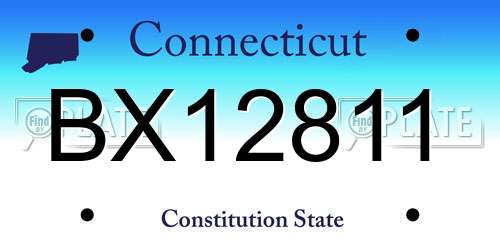 BX12811 Connecticut License Plate