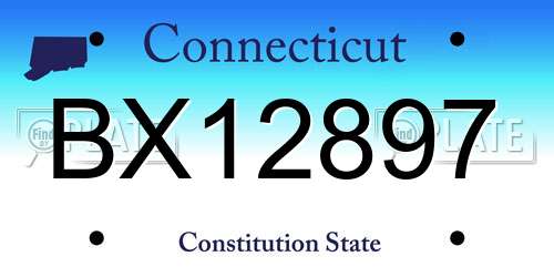 BX12897 Connecticut License Plate