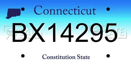 BX14295 Connecticut License Plate