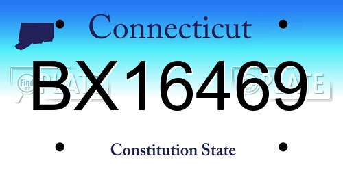 BX16469 Connecticut License Plate