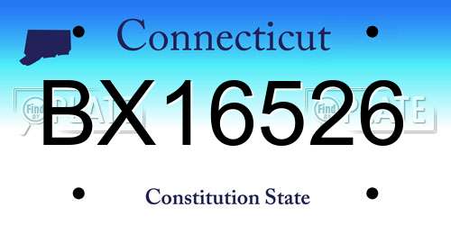 BX16526 Connecticut License Plate