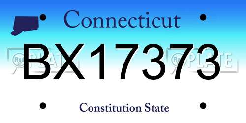 BX17373 Connecticut License Plate