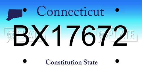 BX17672 Connecticut License Plate