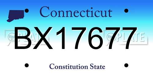 BX17677 Connecticut License Plate