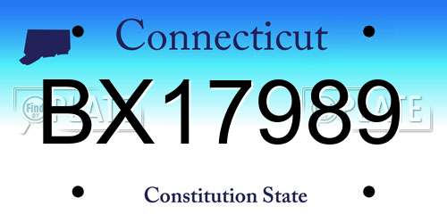 BX17989 Connecticut License Plate