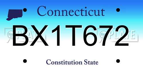 BX1T672 Connecticut License Plate