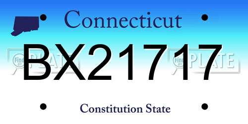 BX21717 Connecticut License Plate