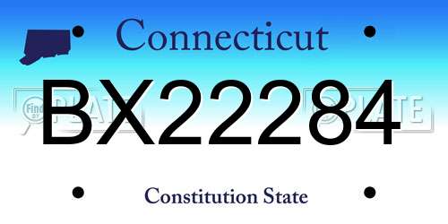 BX22284 Connecticut License Plate
