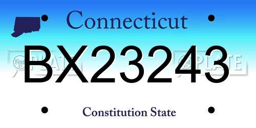 BX23243 Connecticut License Plate