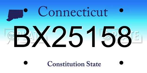 BX25158 Connecticut License Plate