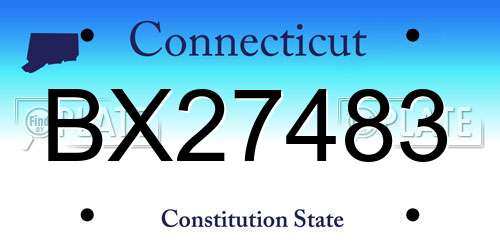 BX27483 Connecticut License Plate