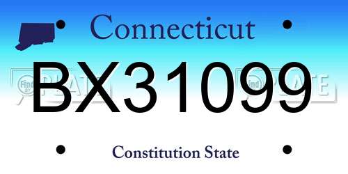 BX31099 Connecticut License Plate