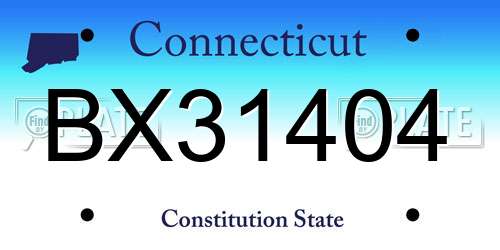 BX31404 Connecticut License Plate