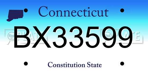 BX33599 Connecticut License Plate