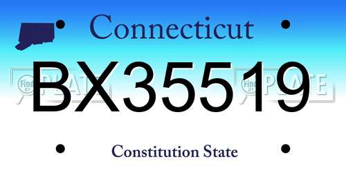 BX35519 Connecticut License Plate